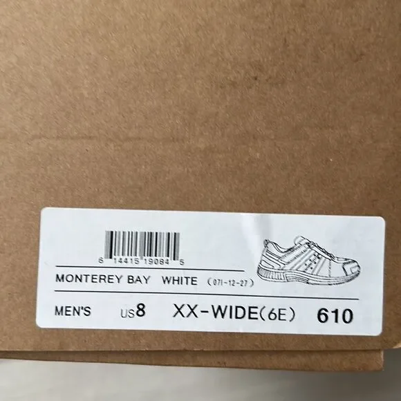 Ortho Feet Monterey Bay Tie-Less -‎ White Sz8 XXWide NWT IN PACKAGING
